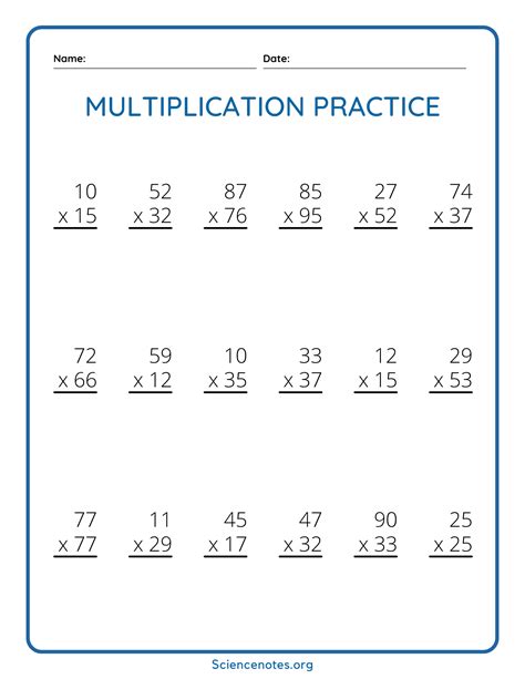 multiplication worksheets for grade 3 2 digits